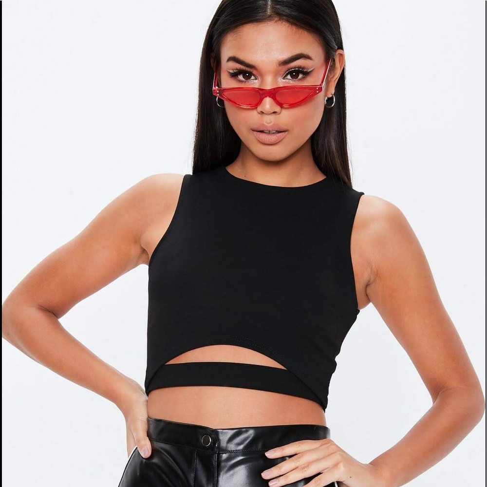 Missguided Snake Print Crew Neck Underbust Bralet